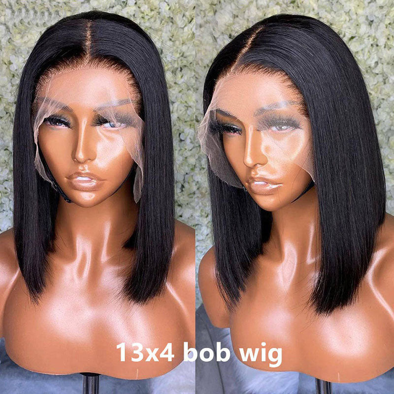 Bob Wigs 13X4 ear to ear Transparent and HD Lace front Human Hair Straight wig Bob Wig