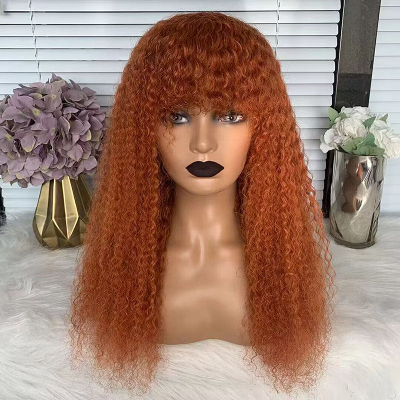 13x4 Ear To Ear Ginger Color Hair curly Lace Frontal Wig 100% Virgin Human Hair Wigs Hairsmico