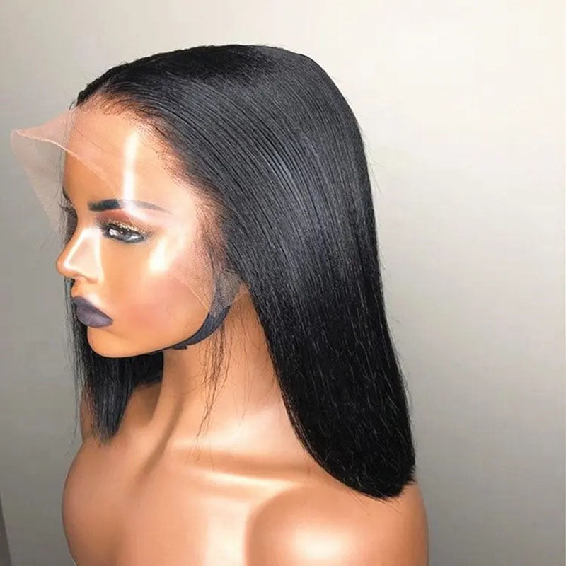 Big Volume Bob Wig High Density Virgin Hair Straight  Wig 13X6 HD Ear To Ear Lace Frontal Wig